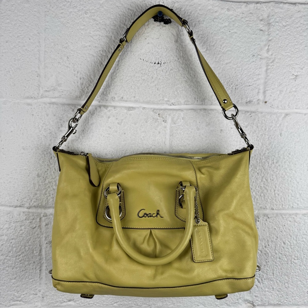 Coach Ashley Satchel Leather Bag – Key Lime Green